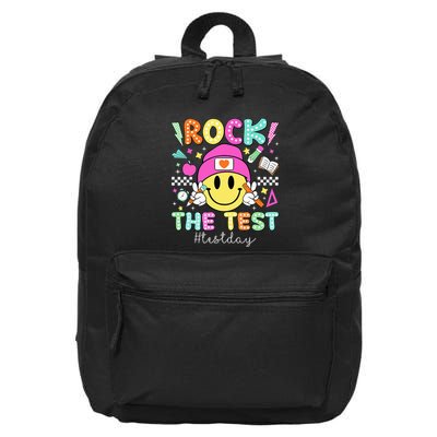 Rock The Test Testing Day Motivational Teachers Students 16 in Basic Backpack