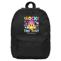 Rock The Test Testing Day Motivational Teachers Students 16 in Basic Backpack