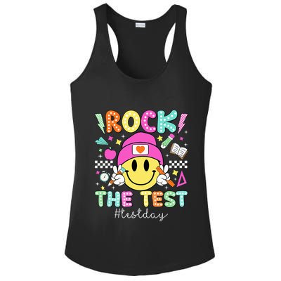 Rock The Test Testing Day Motivational Teachers Students Ladies PosiCharge Competitor Racerback Tank