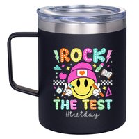 Rock The Test Testing Day Motivational Teachers Students 12oz Stainless Steel Coffee Mug
