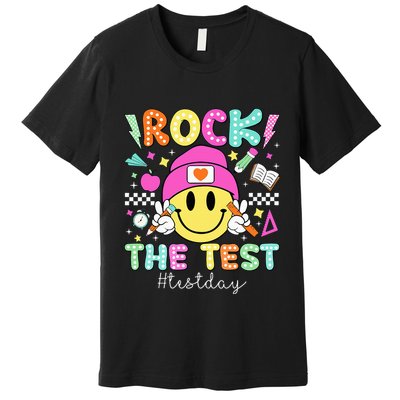 Rock The Test Testing Day Motivational Teachers Students Premium T-Shirt