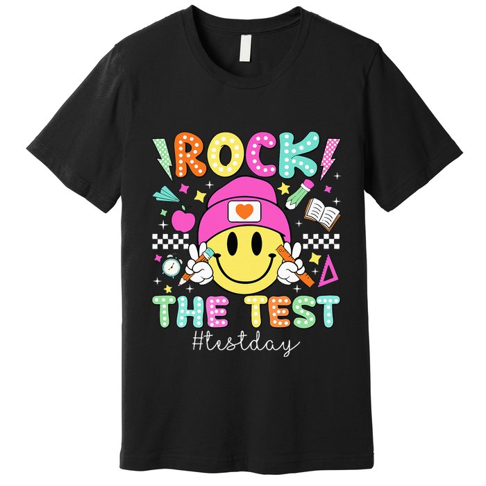 Rock The Test Testing Day Motivational Teachers Students Premium T-Shirt