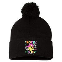 Rock The Test Testing Day Motivational Teachers Students Pom Pom 12in Knit Beanie