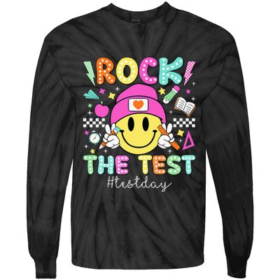 Rock The Test Testing Day Motivational Teachers Students Tie-Dye Long Sleeve Shirt