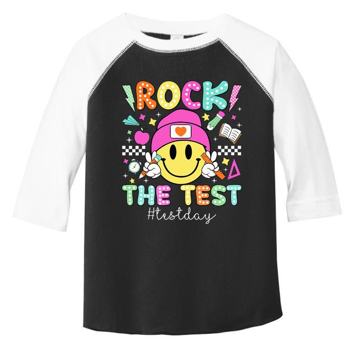 Rock The Test Testing Day Motivational Teachers Students Toddler Fine Jersey T-Shirt