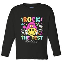 Rock The Test Testing Day Motivational Teachers Students Toddler Long Sleeve Shirt