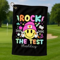 Rock The Test Testing Day Motivational Teachers Students Golf Towel