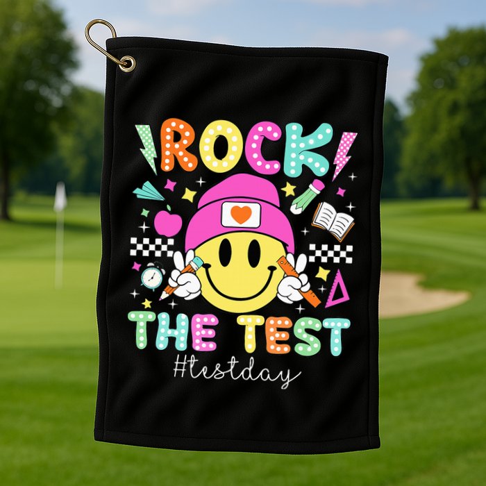 Rock The Test Testing Day Motivational Teachers Students Golf Towel
