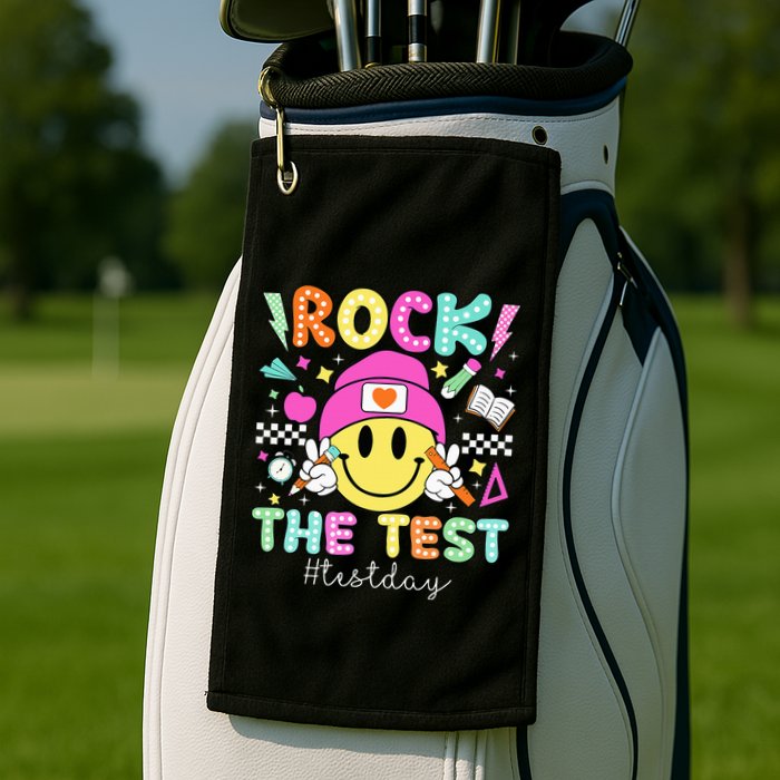 Rock The Test Testing Day Motivational Teachers Students Golf Towel