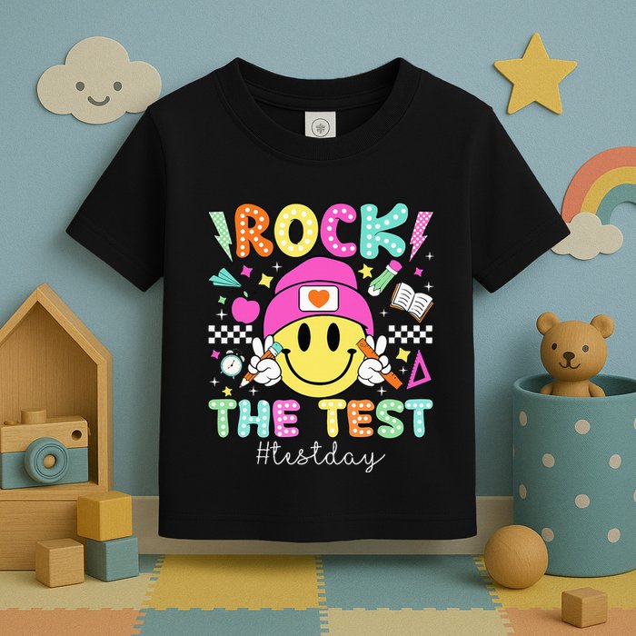 Rock The Test Testing Day Motivational Teachers Students Toddler T-Shirt