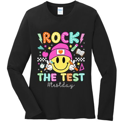 Rock The Test Testing Day Motivational Teachers Students Ladies Long Sleeve Shirt