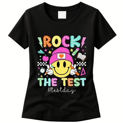 Rock The Test Testing Day Motivational Teachers Students Womens T-Shirt
