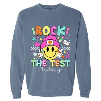 Rock The Test Testing Day Motivational Teachers Students Garment-Dyed Sweatshirt