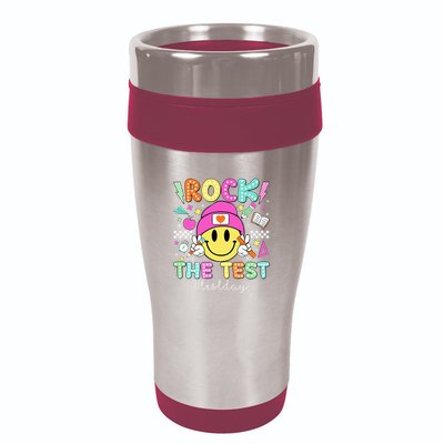 Rock The Test Testing Day Motivational Teachers Students 16oz Travel Tumbler