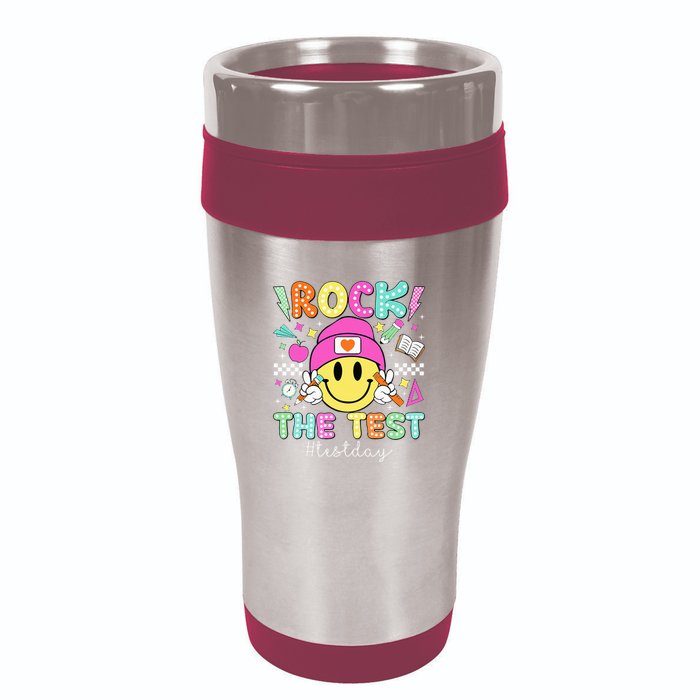 Rock The Test Testing Day Motivational Teachers Students 16oz Travel Tumbler