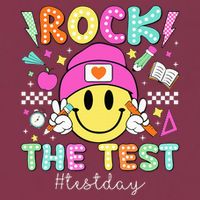 Rock The Test Testing Day Motivational Teachers Students 16oz Travel Tumbler