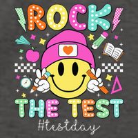 Rock The Test Testing Day Motivational Teachers Students Vector Backpack