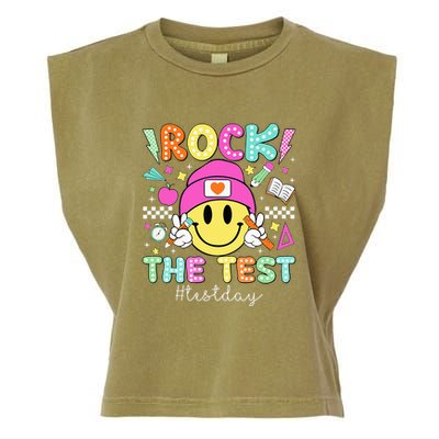 Rock The Test Testing Day Motivational Teachers Students Garment-Dyed Women's Muscle Tee