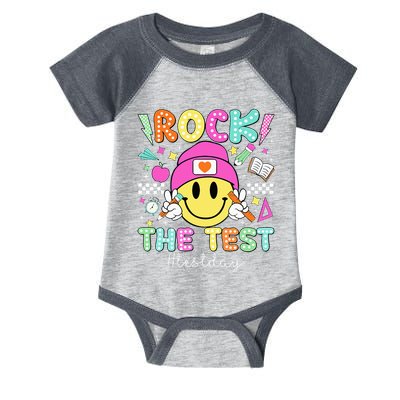 Rock The Test Testing Day Motivational Teachers Students Infant Baby Jersey Bodysuit