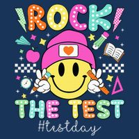 Rock The Test Testing Day Motivational Teachers Students Infant Baby Jersey Bodysuit