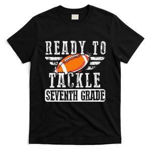 Ready To Tackle Seventh Grade Football Ball Back To School T-Shirt