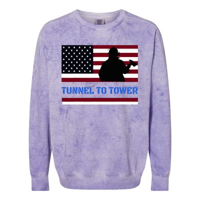 Rush Tunnel To Tower Vintage Firefighter Gift Colorblast Crewneck Sweatshirt