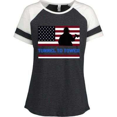 Rush Tunnel To Tower Vintage Firefighter Gift Enza Ladies Jersey Colorblock Tee