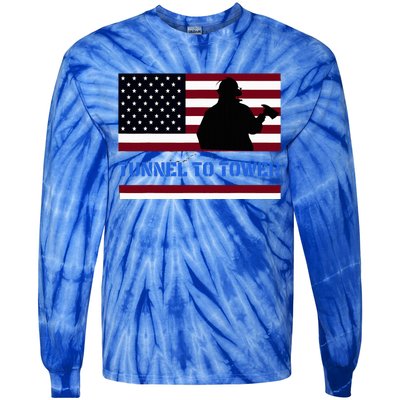 Rush Tunnel To Tower Vintage Firefighter Gift Tie-Dye Long Sleeve Shirt