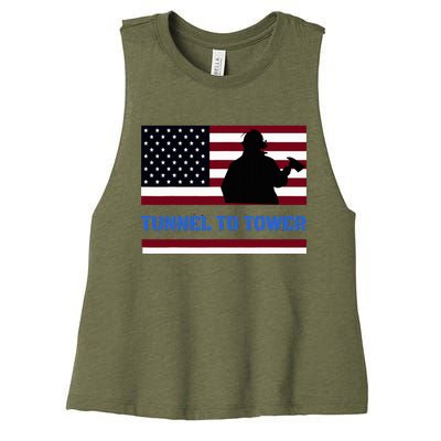 Rush Tunnel To Tower Vintage Firefighter Gift Women's Racerback Cropped Tank