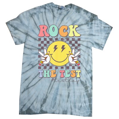 Rock The Test Testing Day Retro Motivational Teacher Student Tie-Dye T-Shirt