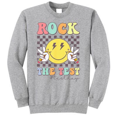 Rock The Test Testing Day Retro Motivational Teacher Student Tall Sweatshirt