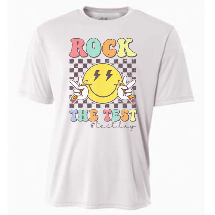 Rock The Test Testing Day Retro Motivational Teacher Student Cooling Performance Crew T-Shirt