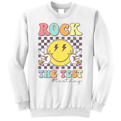 Rock The Test Testing Day Retro Motivational Teacher Student Sweatshirt