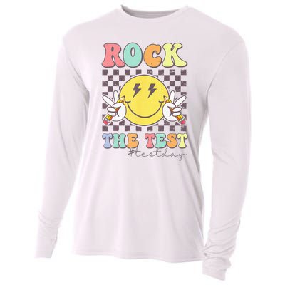 Rock The Test Testing Day Retro Motivational Teacher Student Cooling Performance Long Sleeve Crew