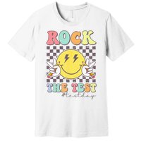 Rock The Test Testing Day Retro Motivational Teacher Student Premium T-Shirt