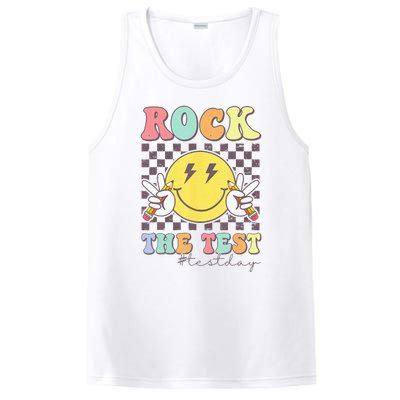 Rock The Test Testing Day Retro Motivational Teacher Student PosiCharge Competitor Tank