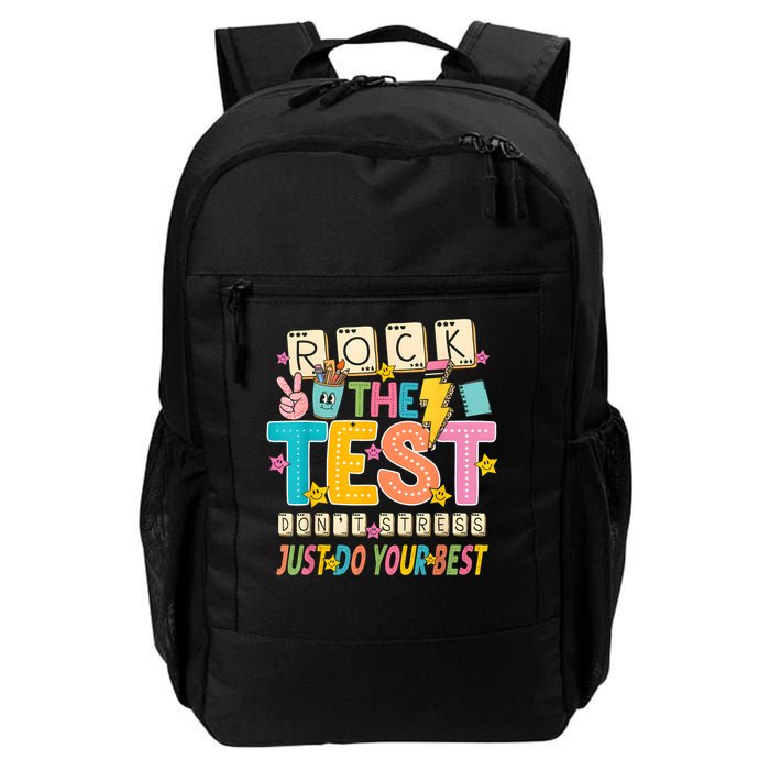 Rock The Test Don't Stress Just Do Your Best Teacher Testing Backpack