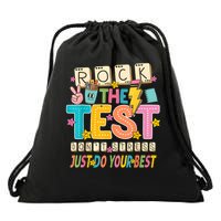 Rock The Test Don't Stress Just Do Your Best Teacher Testing Drawstring Bag