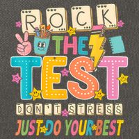 Rock The Test Don't Stress Just Do Your Best Teacher Testing Cotton Canvas Backpack