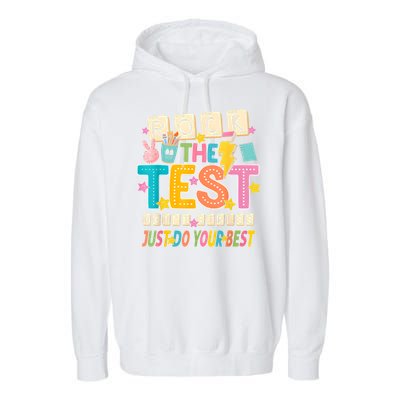 Rock The Test Don't Stress Just Do Your Best Teacher Testing Garment-Dyed Fleece Hoodie