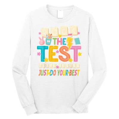 Rock The Test Don't Stress Just Do Your Best Teacher Testing Long Sleeve Shirt