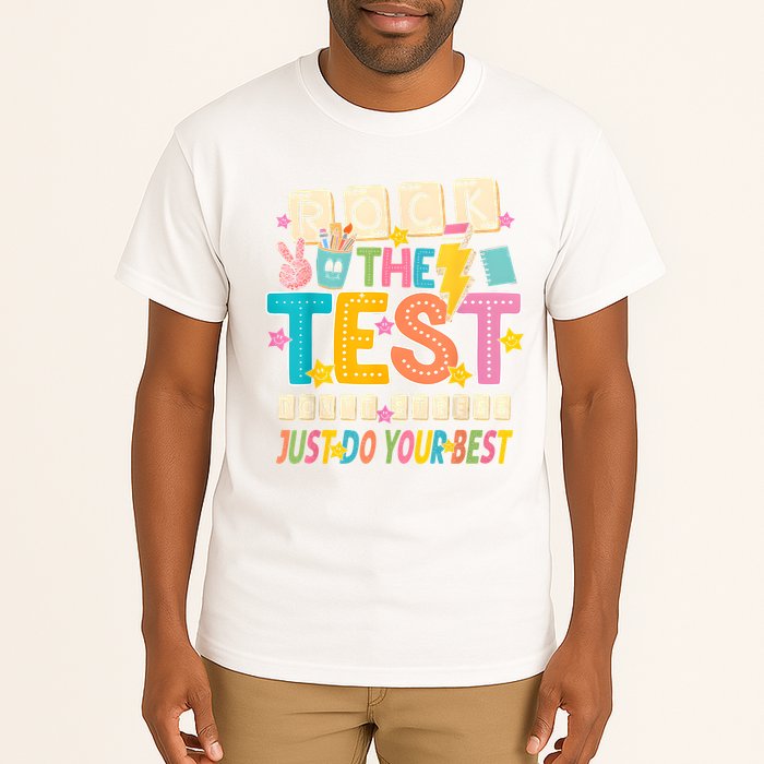 Rock The Test Don't Stress Just Do Your Best Teacher Testing Tall T-Shirt