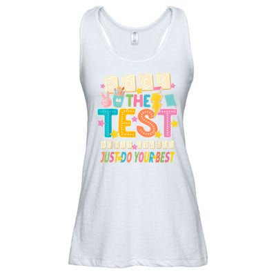 Rock The Test Don't Stress Just Do Your Best Teacher Testing Ladies Essential Flowy Tank
