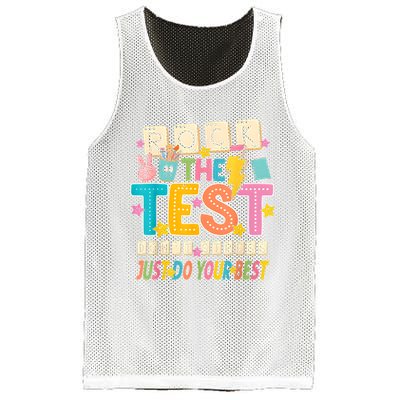 Rock The Test Don't Stress Just Do Your Best Teacher Testing Mesh Reversible Basketball Jersey Tank