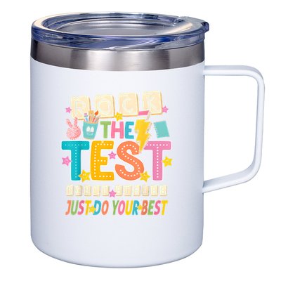 Rock The Test Don't Stress Just Do Your Best Teacher Testing 12oz Stainless Steel Coffee Mug