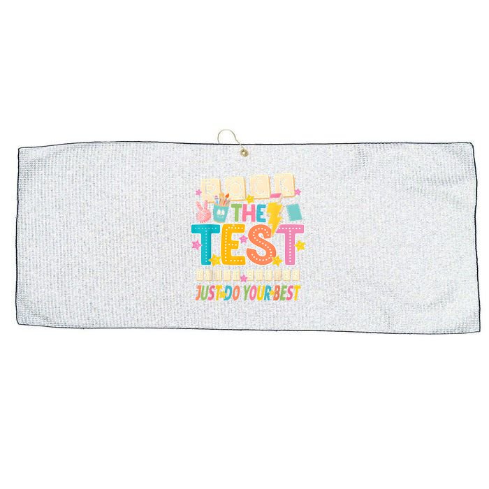 Rock The Test Don't Stress Just Do Your Best Teacher Testing Large Microfiber Waffle Golf Towel
