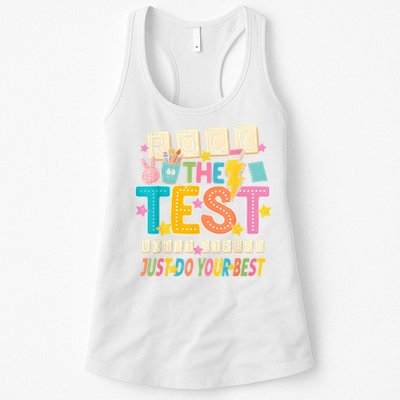Rock The Test Don't Stress Just Do Your Best Teacher Testing Womens Tank Top