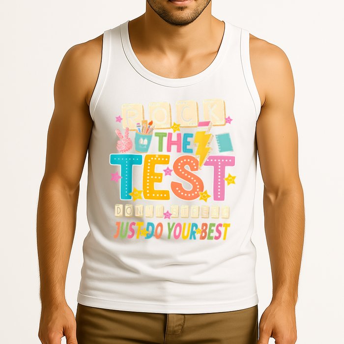 Rock The Test Don't Stress Just Do Your Best Teacher Testing Tank Top