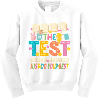 Rock The Test Don't Stress Just Do Your Best Teacher Testing Kids Sweatshirt