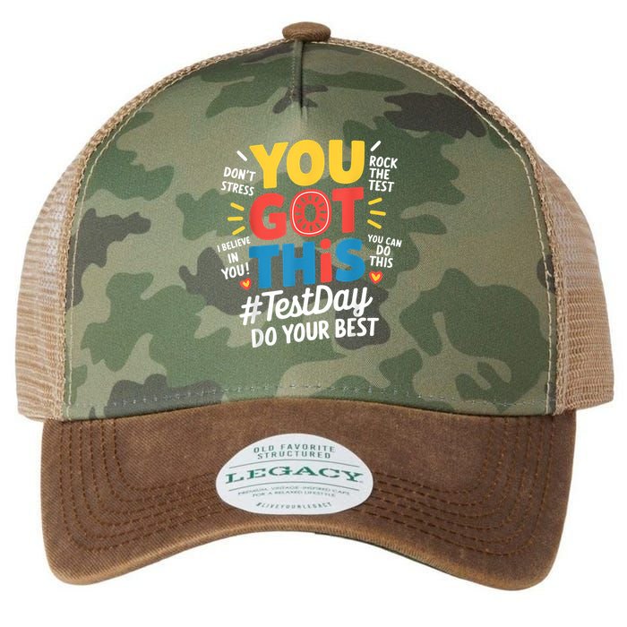 Rock The Test Testing Day Teacher Motivational You Got This Legacy Tie Dye Trucker Hat